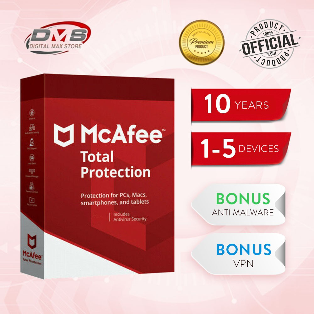 McAfee Total Protection 2023 Antivirus Software - 10 YEARS ORIGINAL