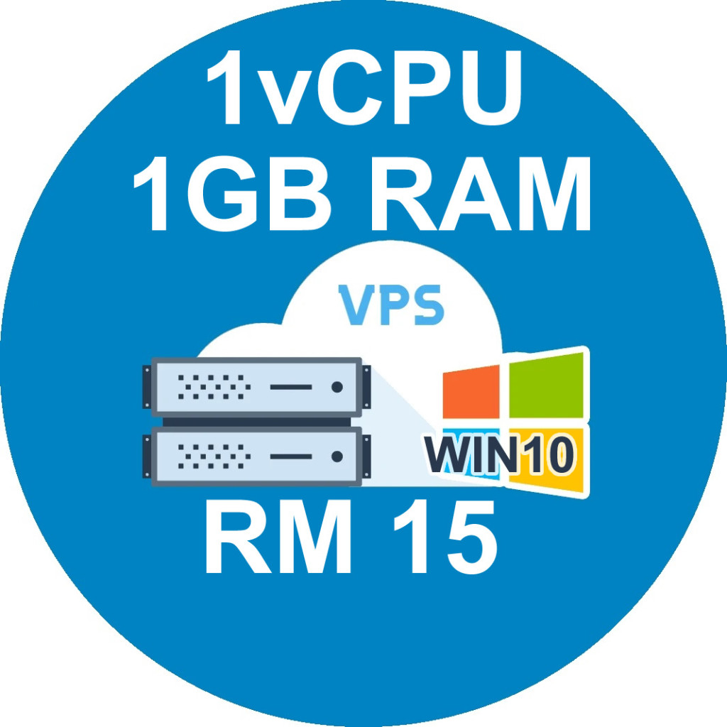 WIN10 RDP VPS - 1V1G REMOTE DESKTOP SERVER VPS ADMIN ACCESS 1 month  FBOOM WHATSAPP