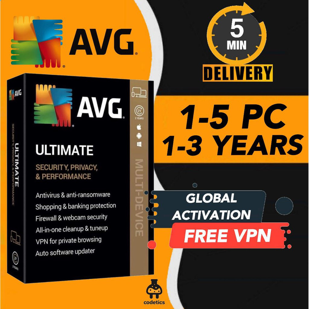 AVG Ultimate Premium Internet Security 2023 Antivirus - GENUINE LICENSE