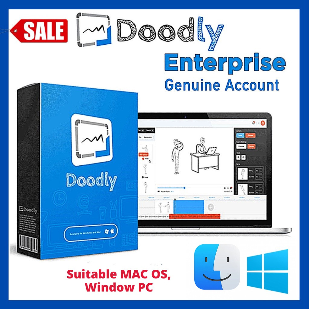 Doodly Enterprise Premium Account Lifetime White Board (Rainbow Colour)
